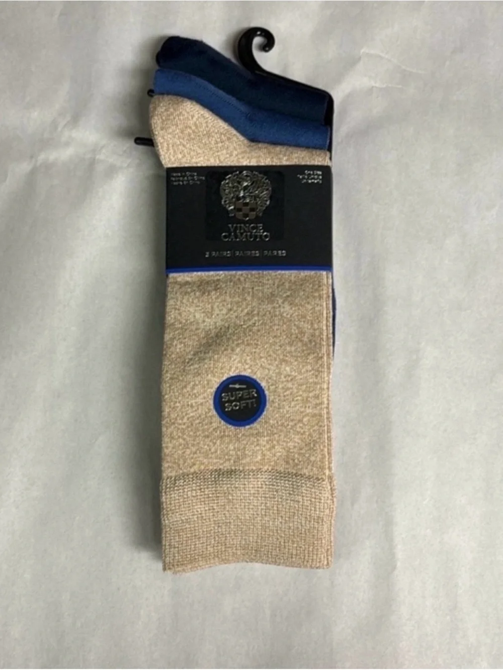 New Vince Camuto Socks Men’s 3 Pair Tan & Blue Dress Socks Business Casual